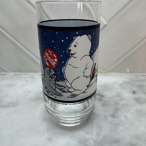Coca-Cola Winter Baby Polar Bear and Seal Glasses 1997  Vintage