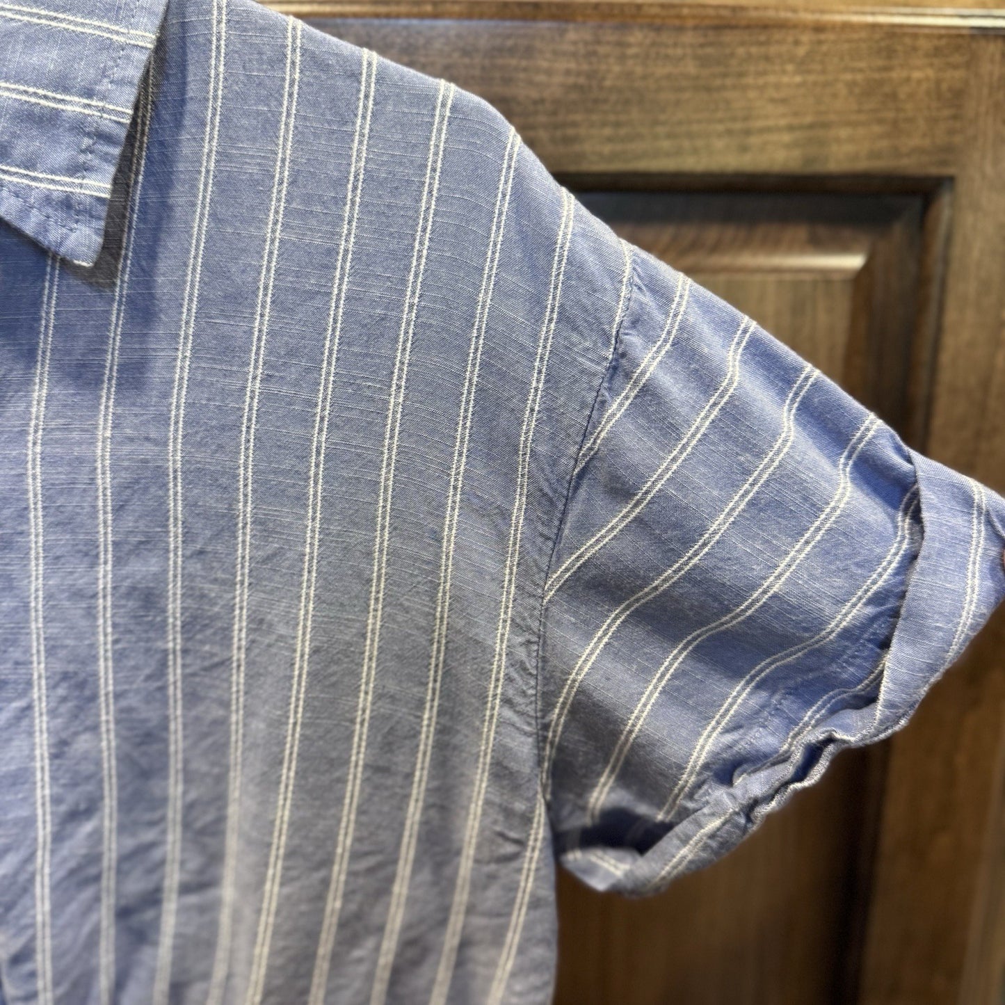 Nautica Jeans Co. Women’s Striped Tie Front Button Shirt Small Blue Casual Top