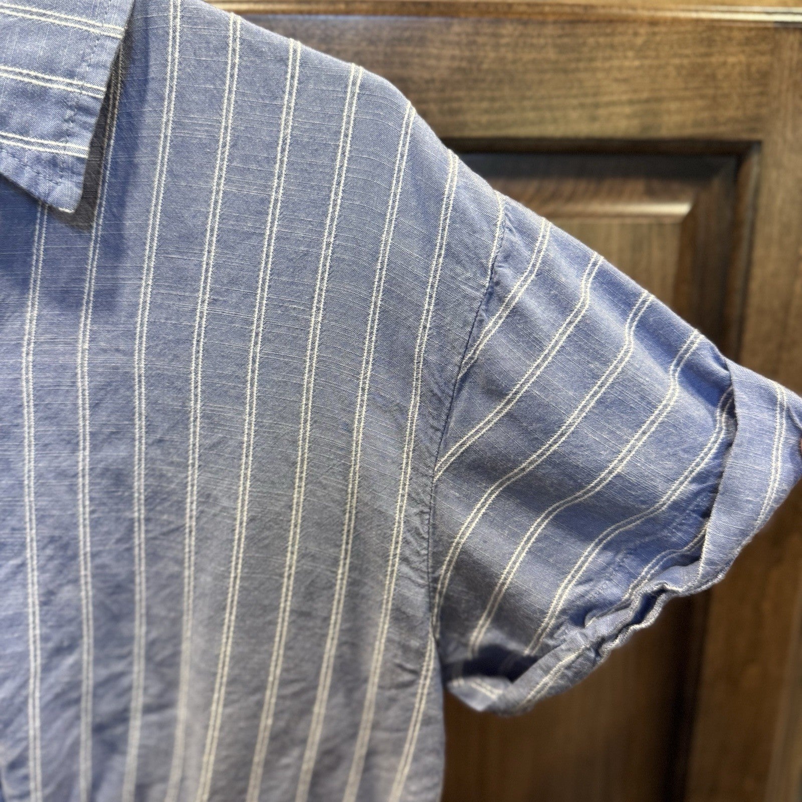 Nautica Jeans Co. Women’s Striped Tie Front Button Shirt Small Blue Casual Top