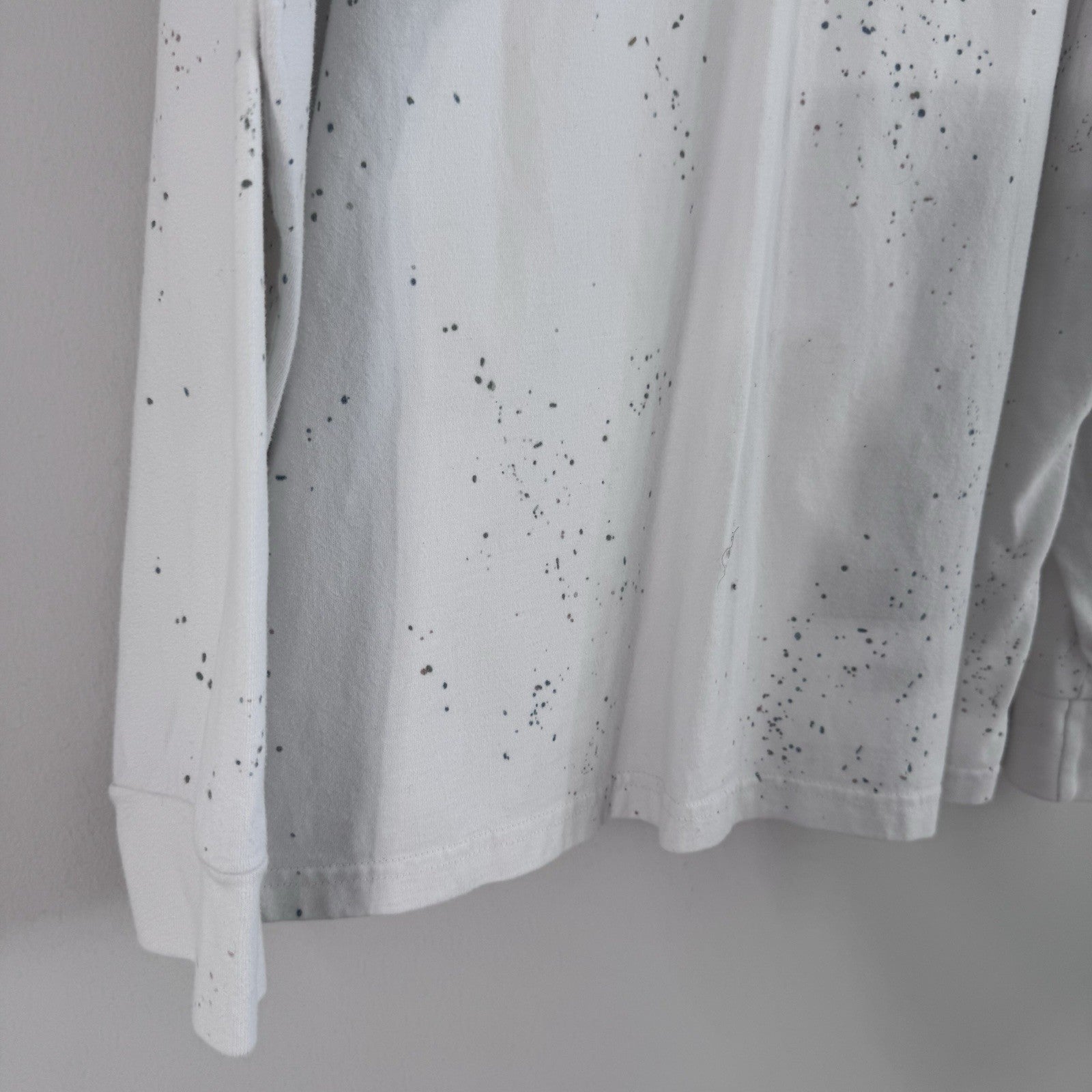 Abercrombie & Fitch Men’s XXL White Paint Splatter Pocket Long Sleeve Shirt