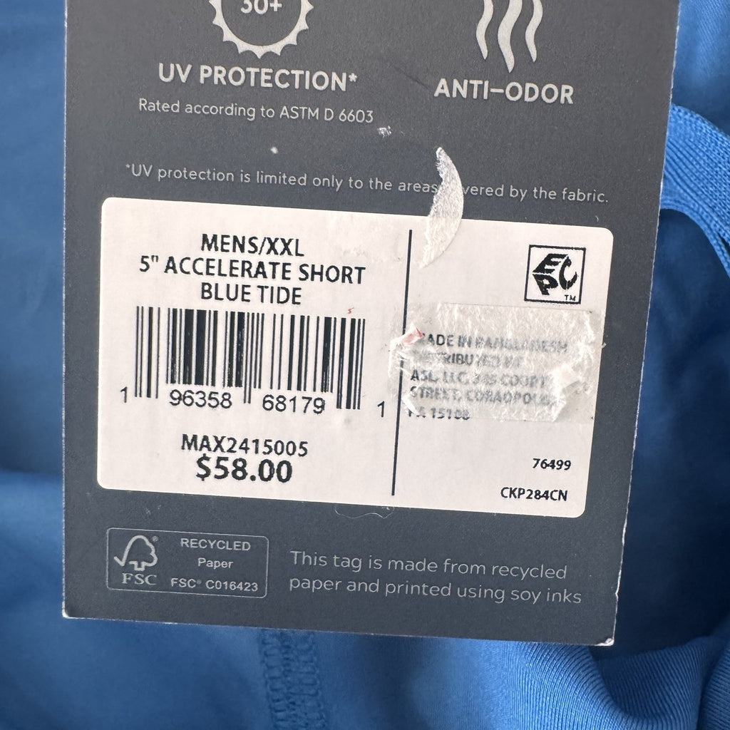 VRST Men's XXL 5" Accelerate Short Blue Tide NWT Lined Athletic Running 2XL 5in