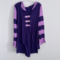 DRESSFO Purple Hooded Tunic Top XL Lace Up Back Steampunk Whimsigoth Renaissance
