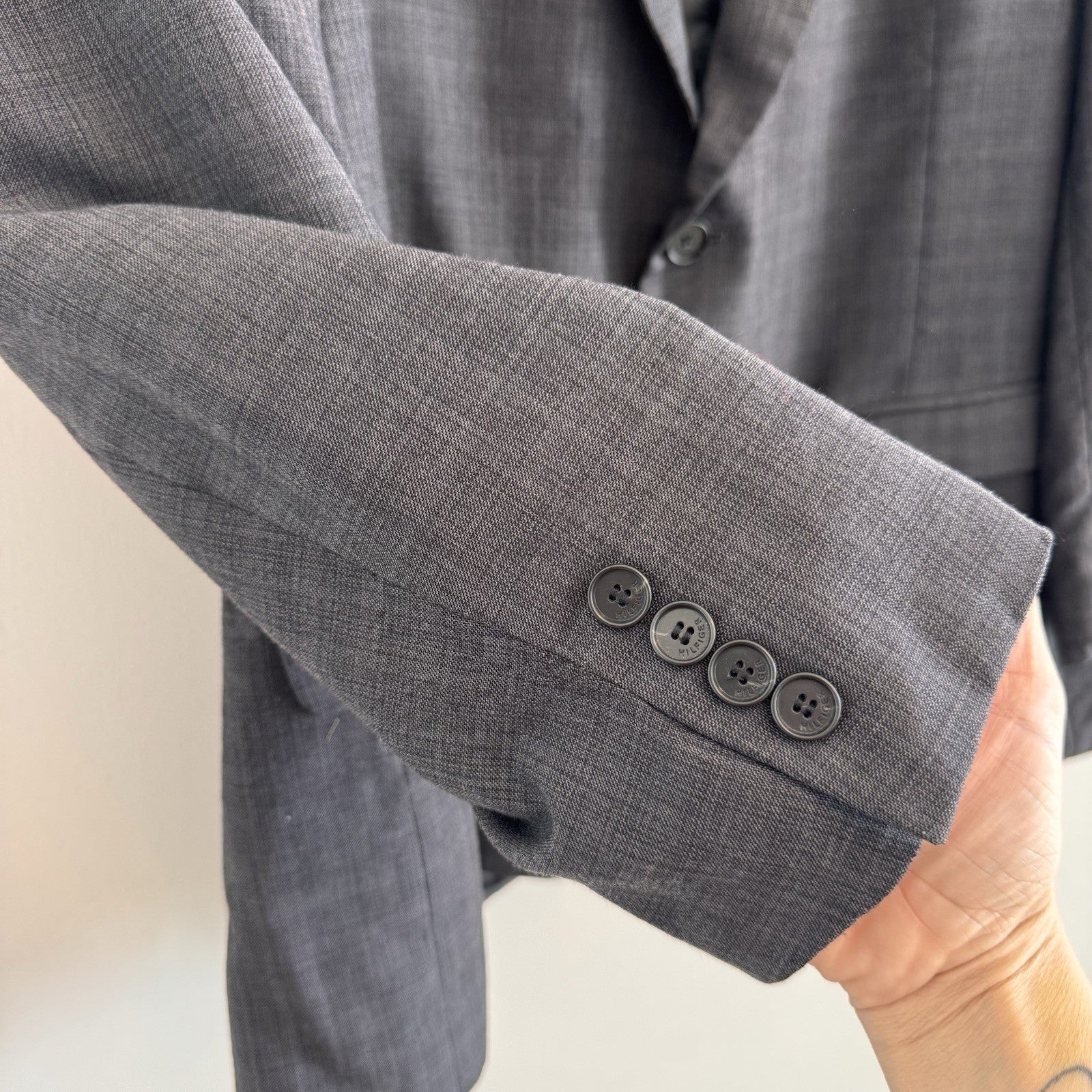 Tommy Hilfiger Gray Wool Sport Coat Blazer Mens 45R Suit Jacket Classic Men’s