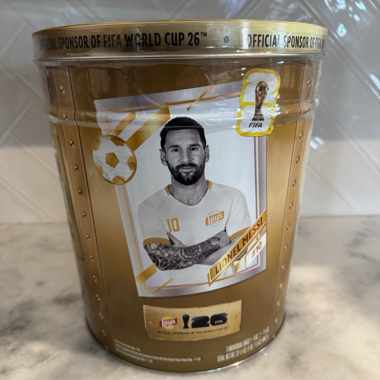 Lay's FIFA World Cup 2026 Gold Collector Tin Lionel Messi Limited Edition New