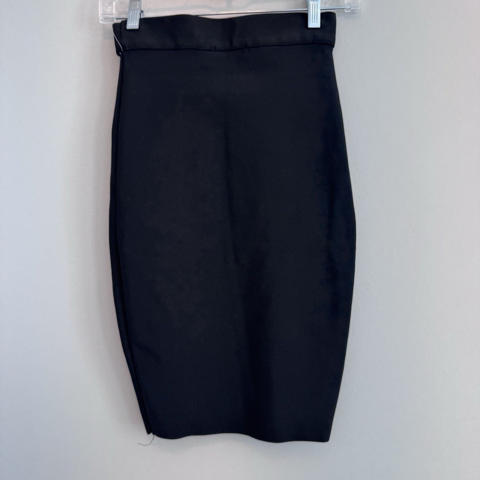 WOW Couture Black Bandage Pencil Skirt Hook & Eye Front Detail Medium M