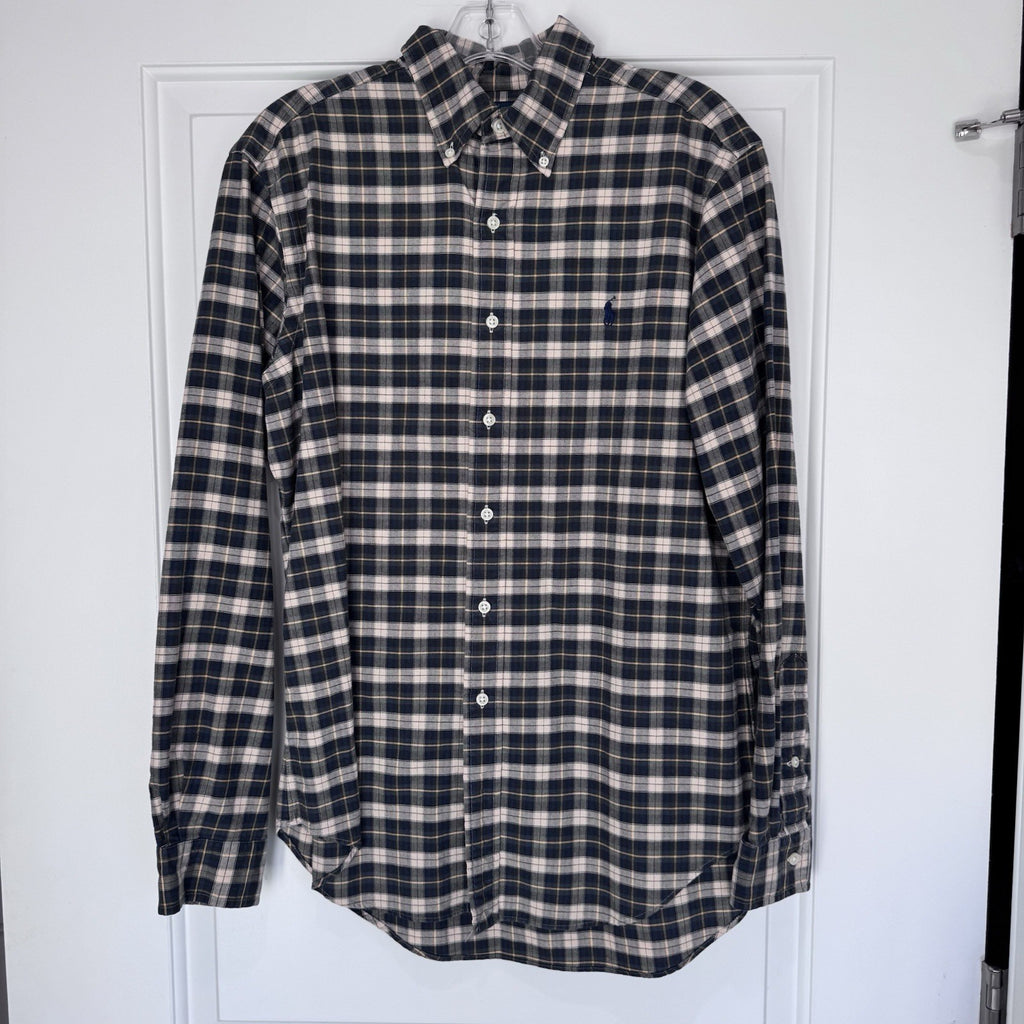 Ralph Lauren Men’s Plaid Button Down Shirt Size M Classic Fit Flannel Cotton