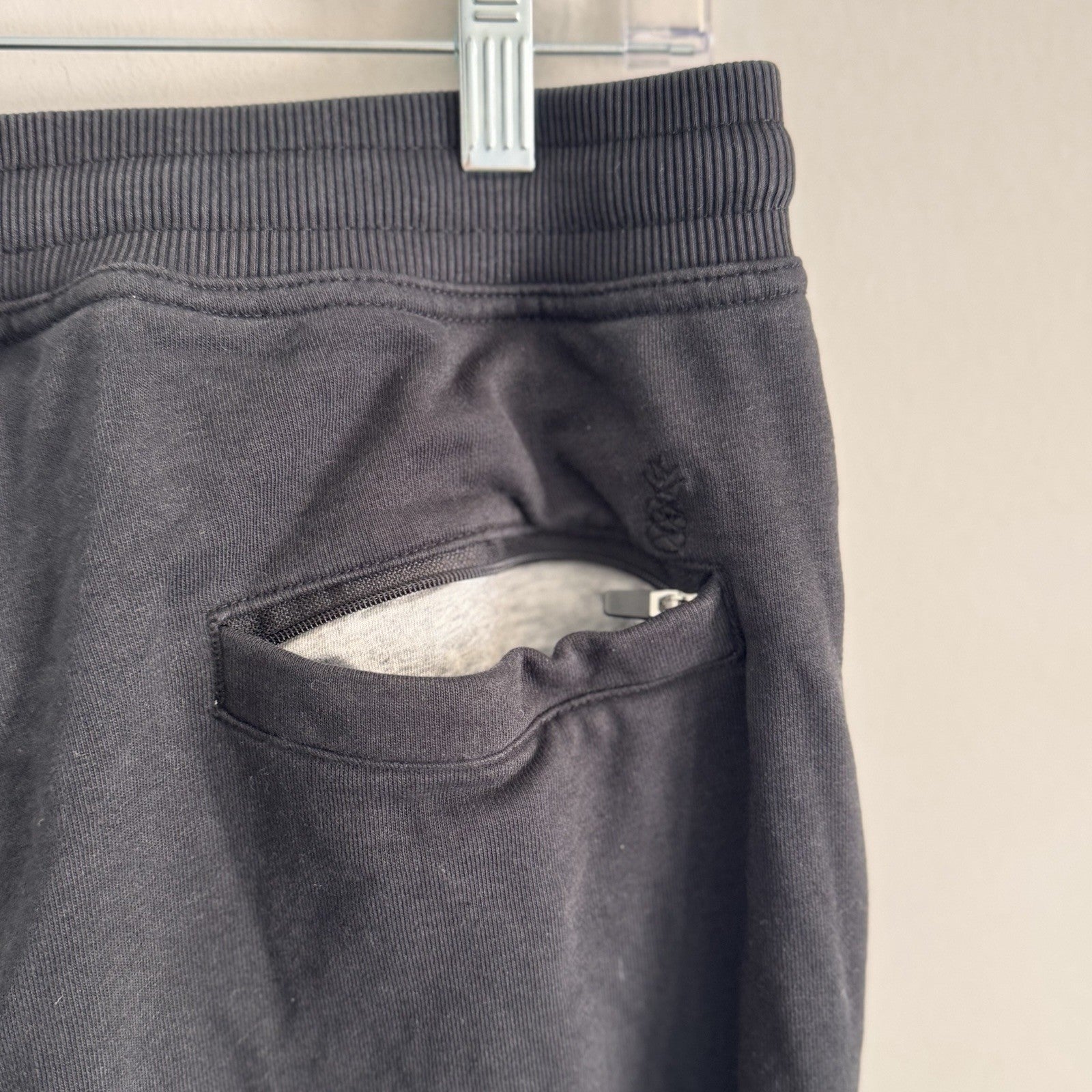 Chubbies Lounge Joggers Sweatpants Black Men's Large Fleece Zipper Pocket