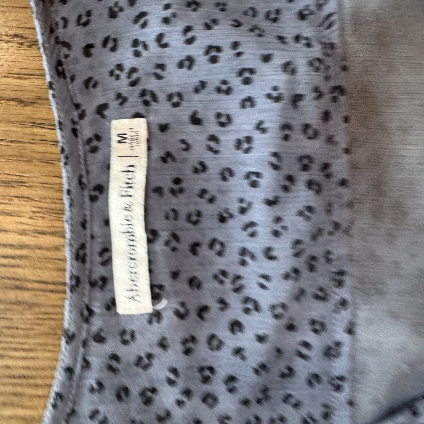 Abercrombie & Fitch Bodysuit Medium Gray Leopard Long Sleeve Snap Bottom
