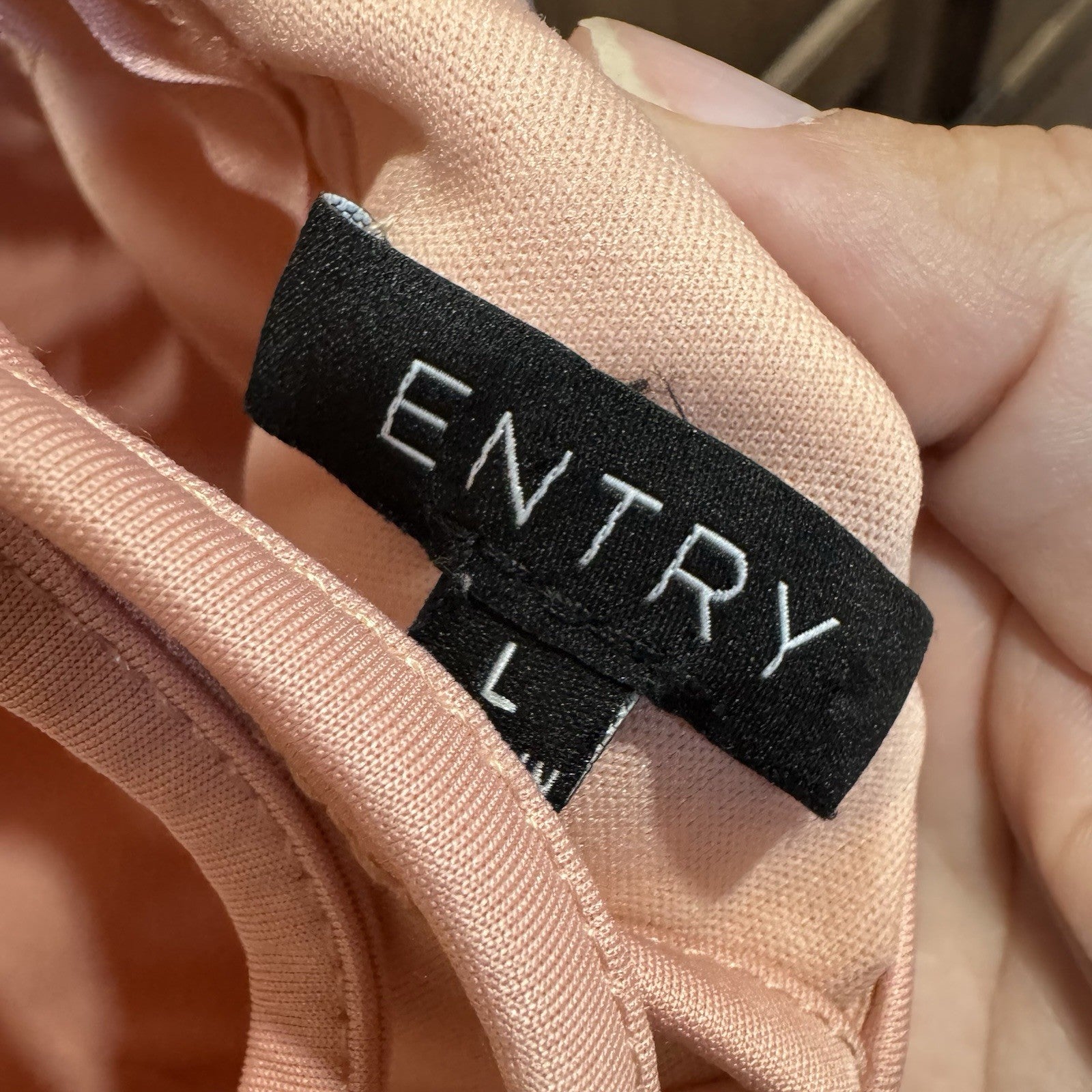 ENTRY Pink Cutout Bodycon Dress Size Large | Sleeveless Strappy Back Midi 