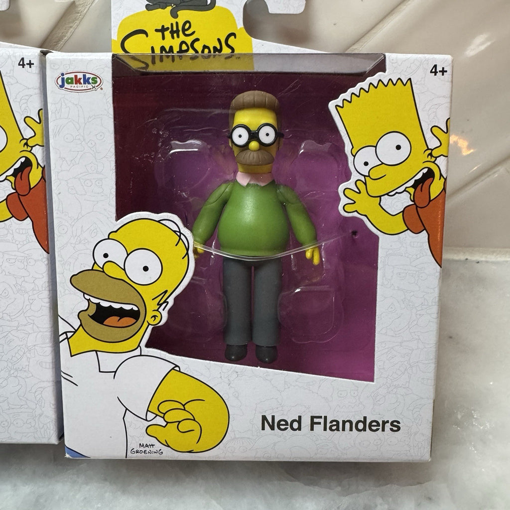 The Simpsons Homer and Ned Sanders Figure 2.5" Jakks New