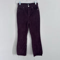 BDG Corduroy Flare Pants 26 Plum High Rise Y2K Raw Hem 90s