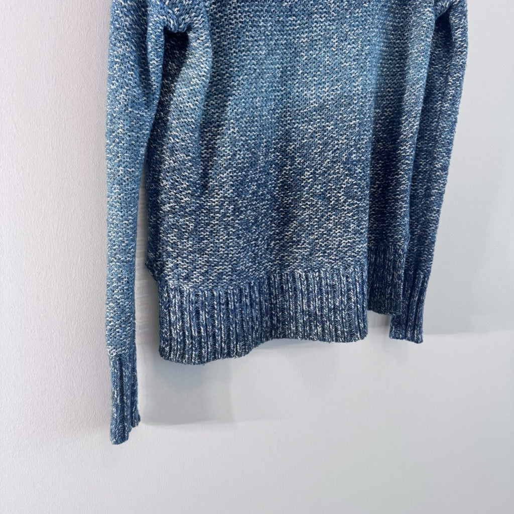 American Eagle XS Blue Marled Cowl Neck Sweater Metallic Cozy Boho