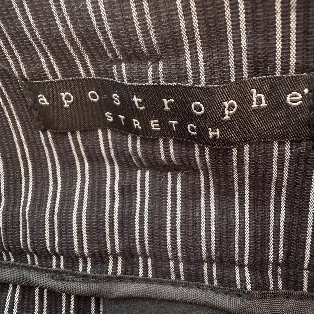 Apostrophe Stretch Pinstripe Pencil Skirt Size 10 Black White Women’s