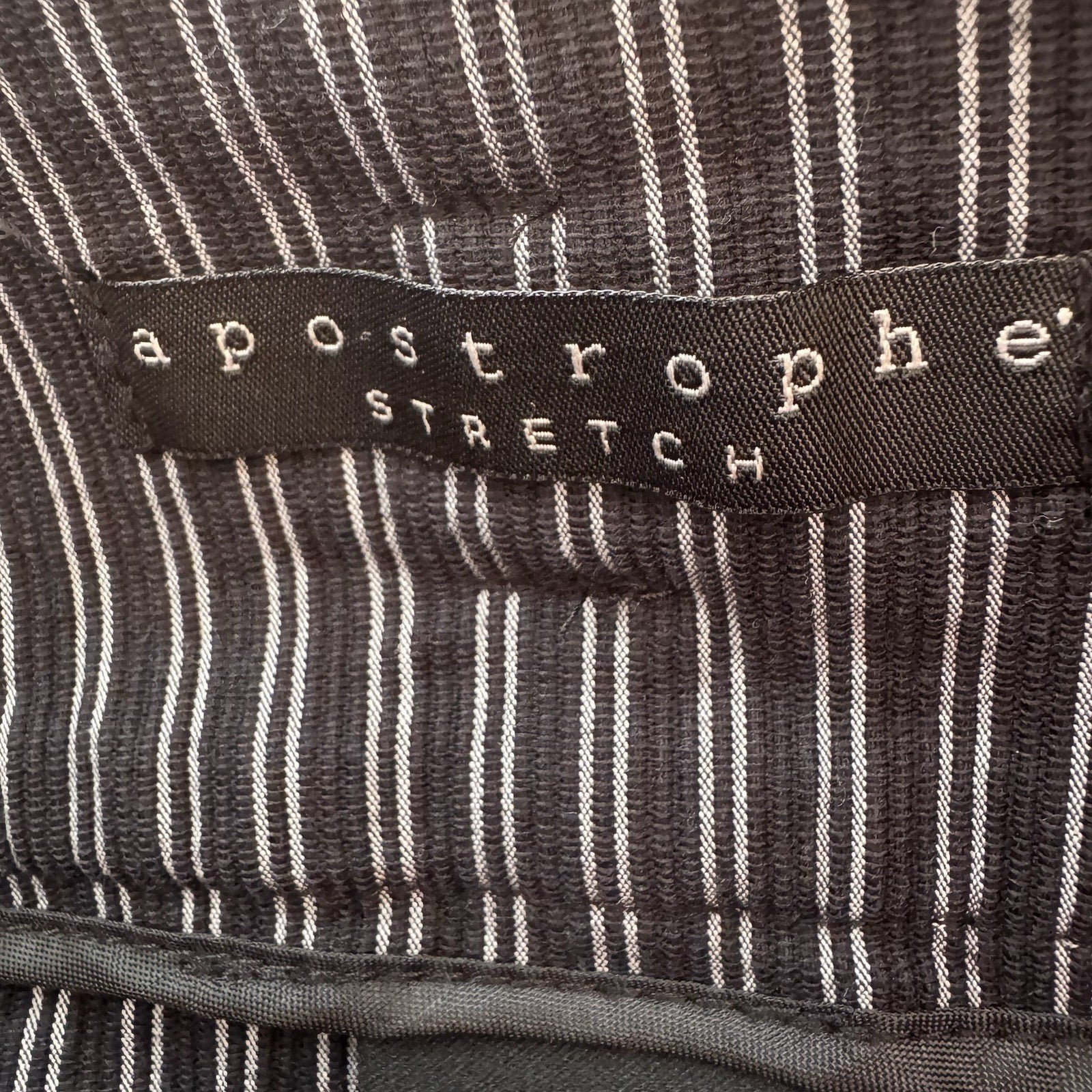 Apostrophe Stretch Pinstripe Pencil Skirt Size 10 Black White Women’s