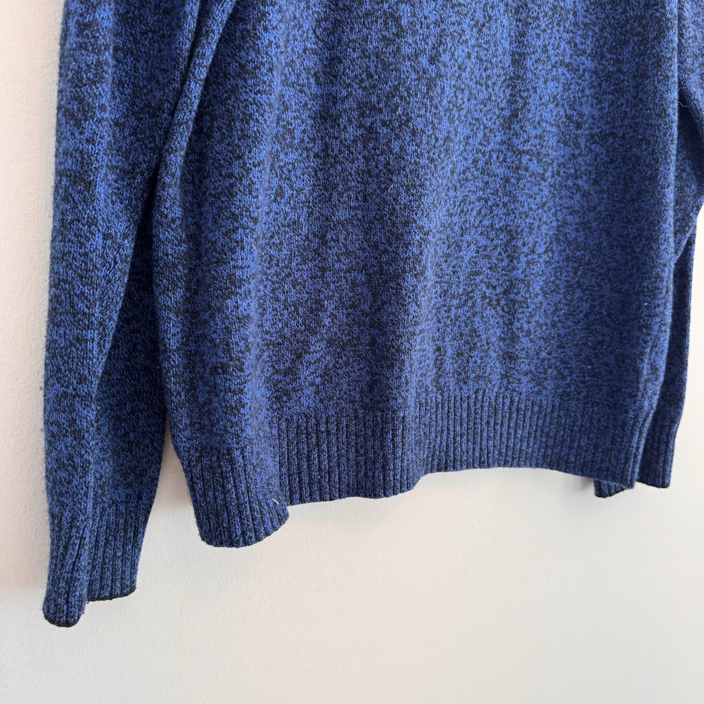 American Eagle Classic Fit Blue Black Marled Wool Blend Crewneck Sweater Men’s M