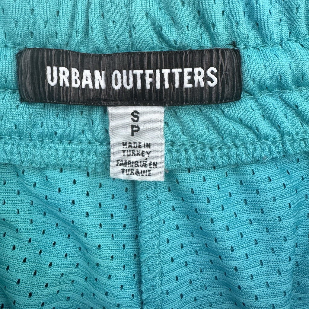 Urban Outfitters Mesh Shorts Small Teal Drawstring Stripe Retro Athletic