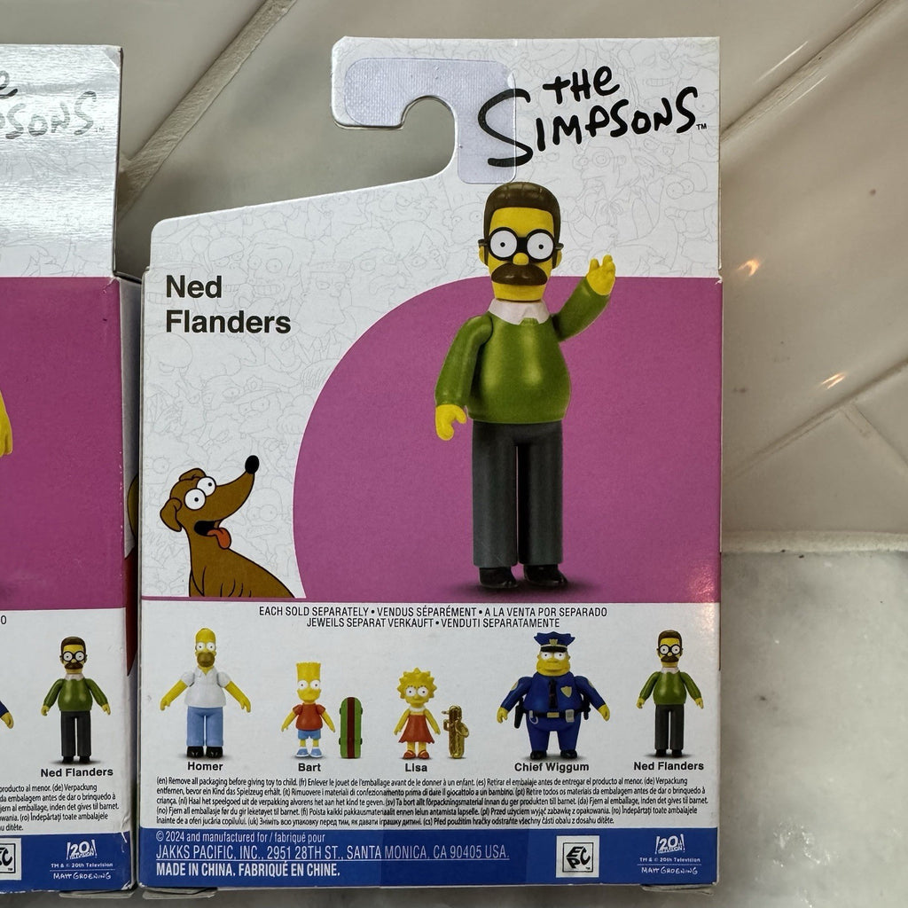 The Simpsons Homer and Ned Sanders Figure 2.5" Jakks New