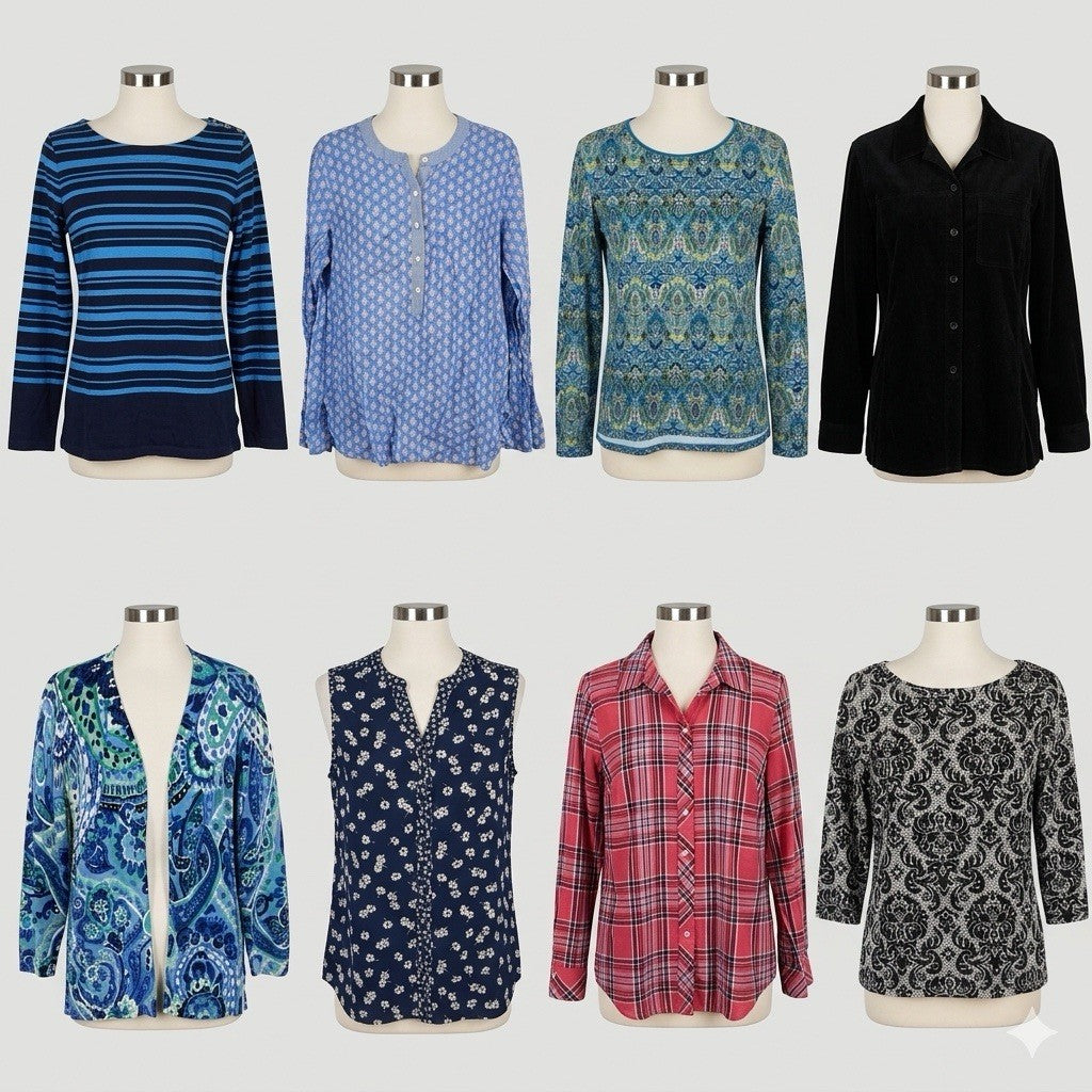 Talbots Size M Clothing Lot 8 Pc Bundle Tops Cardigan Shirt Jacket Plaid Floral