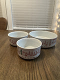 DECK THE HALL RON GORDON DESIGNS CANDY CANE MUSIC NOTES Set Of 3 Bowls Japan