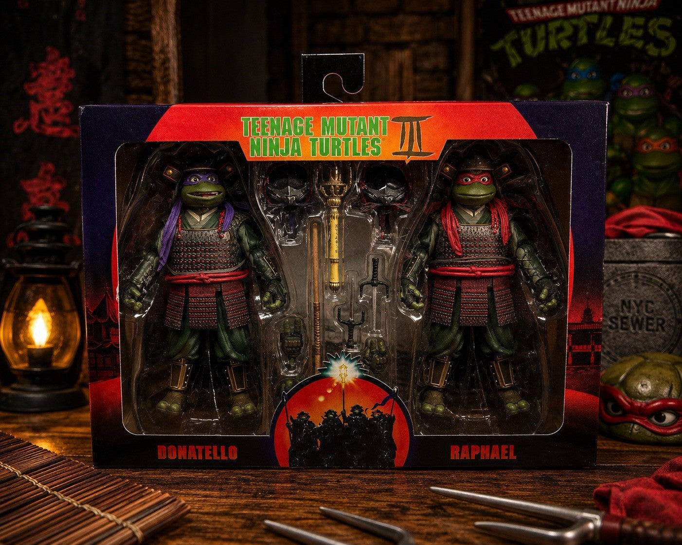 NECA TMNT III Donatello Raphael 2-Pack Samurai Action Figures New