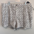 VRST Men's 5" Resort Short XXL White Silver Stamped Geo Slim Fit Liner NWT