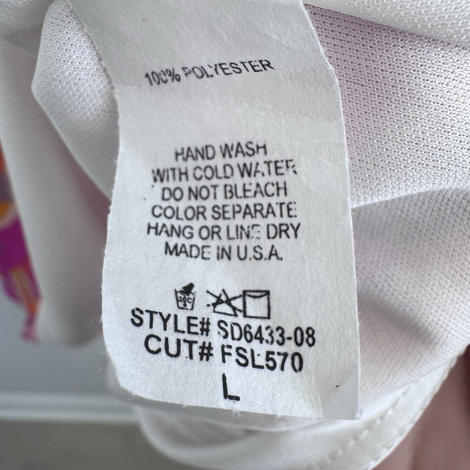 FSL Apparel Sleeveless Ruffle Dress L Pink Orange Abstract Print NWOT
