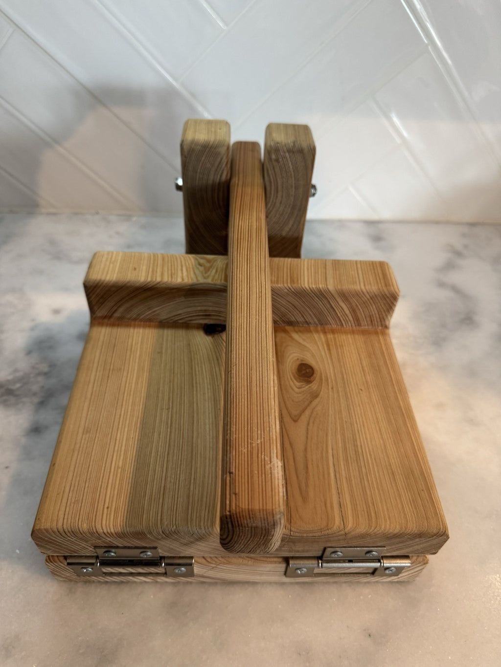 Rare Handmade Mexican Wooden Tortilla Press Rustic Cocina Artisanal 9.5x10.5