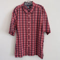 Vintage Tommy Jeans Shirt Mens XL Red Plaid Button Down Y2K Cotton Logo