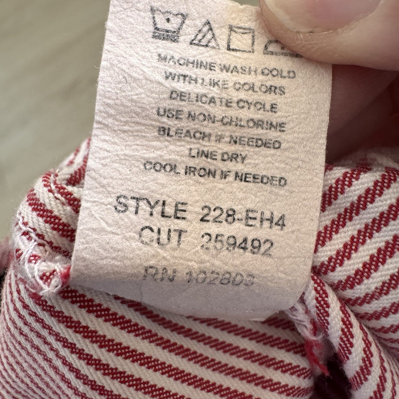 Women’s Briggs New York Red White Striped Skirt Sz 10 Cotton Stretch