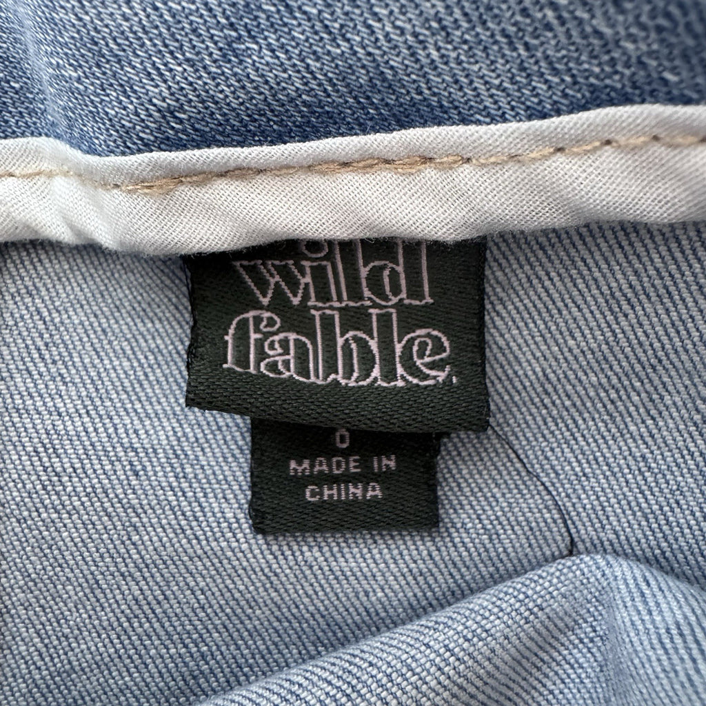 Wild Fable Light Wash Denim Mini Skirt Stretch Y2K Size 0 
