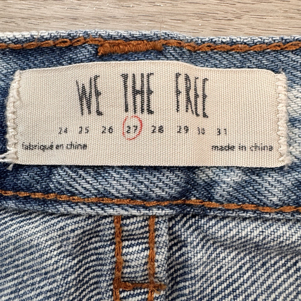 Free People We The Free Distressed Denim Skirt 27 Raw Hem Y2K Women’s