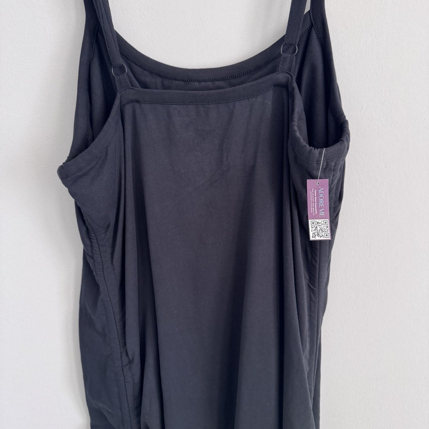 Adore Me Black Cami Slip Dress NWT Plus Size 2X Ruched Side