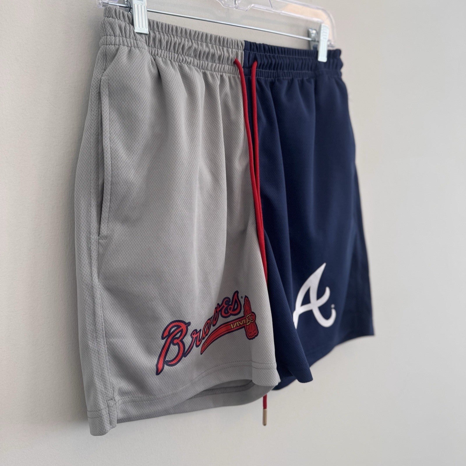 Baseballism x MLB Atlanta Braves Mesh Shorts NWT Split Home Away Gray Navy S $60