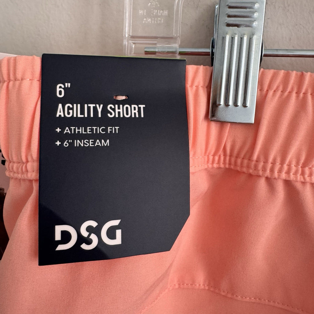 DSG Men's XL 6" Agility Woven Short Pink Ray NWT Athletic Gym Running