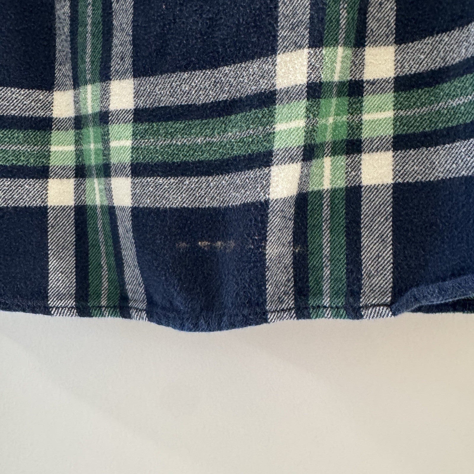 American Eagle Outfitters Flannel Shirt Small Blue Green Plaid Long Sleeve