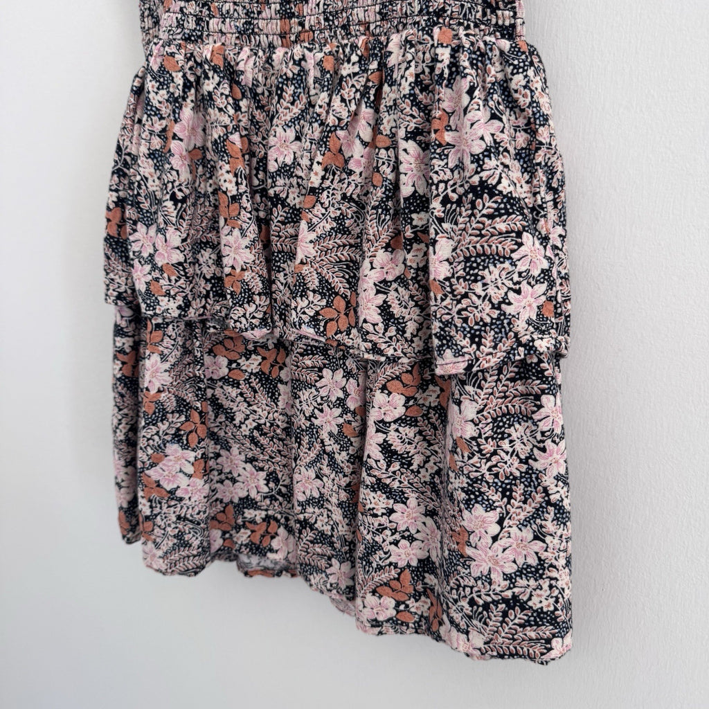 XS American Eagle Outfitters Women’s Floral Print Tiered Ruffle Mini Dress Boho