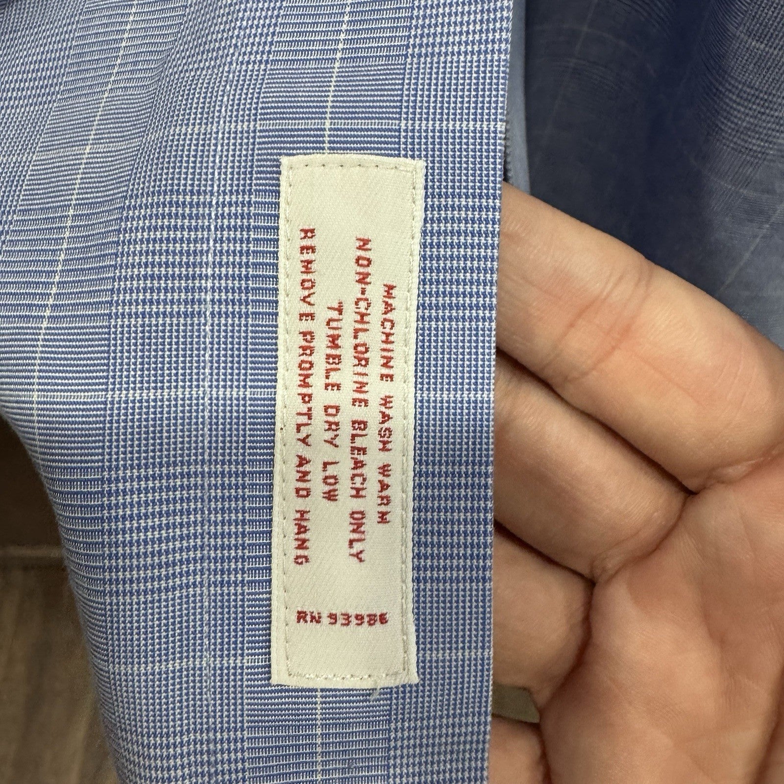 Brooks Brothers All Cotton Traditional Fit Non-iron Dress Shirt 17-34 blue check