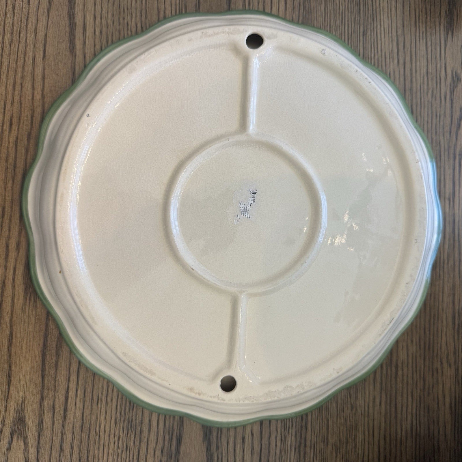 Vintage Russ Berrie Ceramic Stoneware Pie Plate A little slice of Christmas 12”