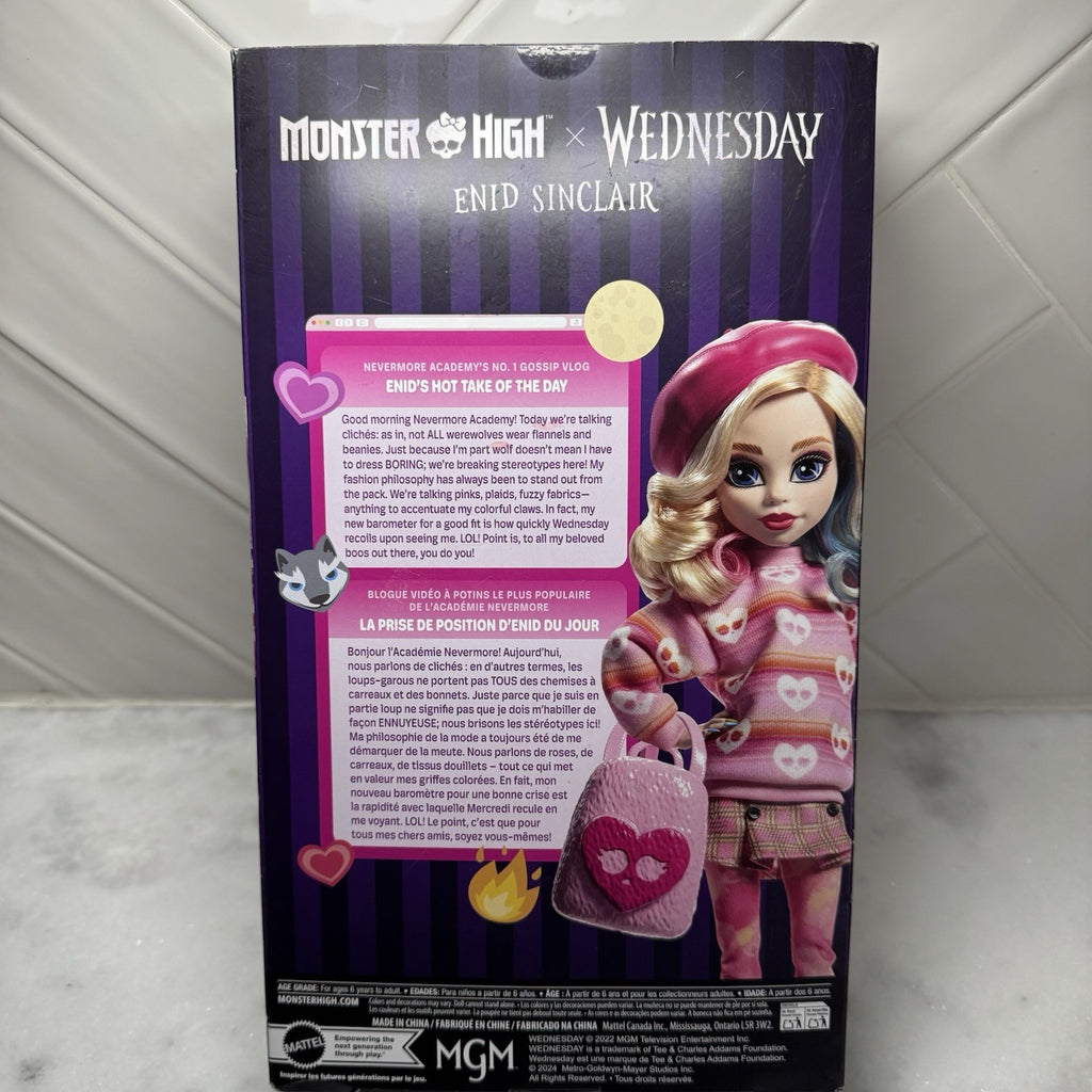 Rare Enid Sinclair Doll Monster High x Wednesday Collectible Fashion Figure