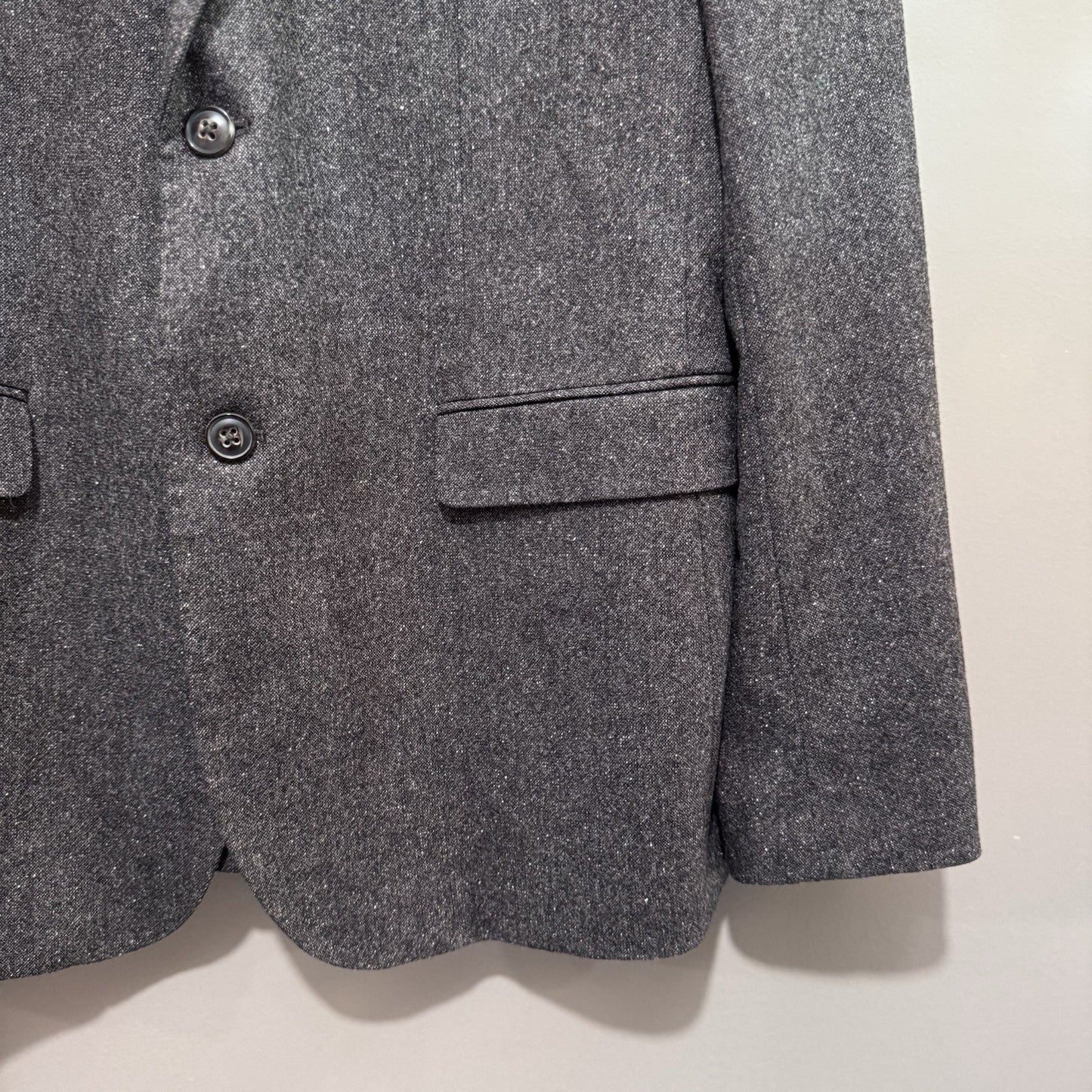 NWT Banana Republic Wool Blazer Jacket 44L Gray Herringbone Tweed Sport Coat
