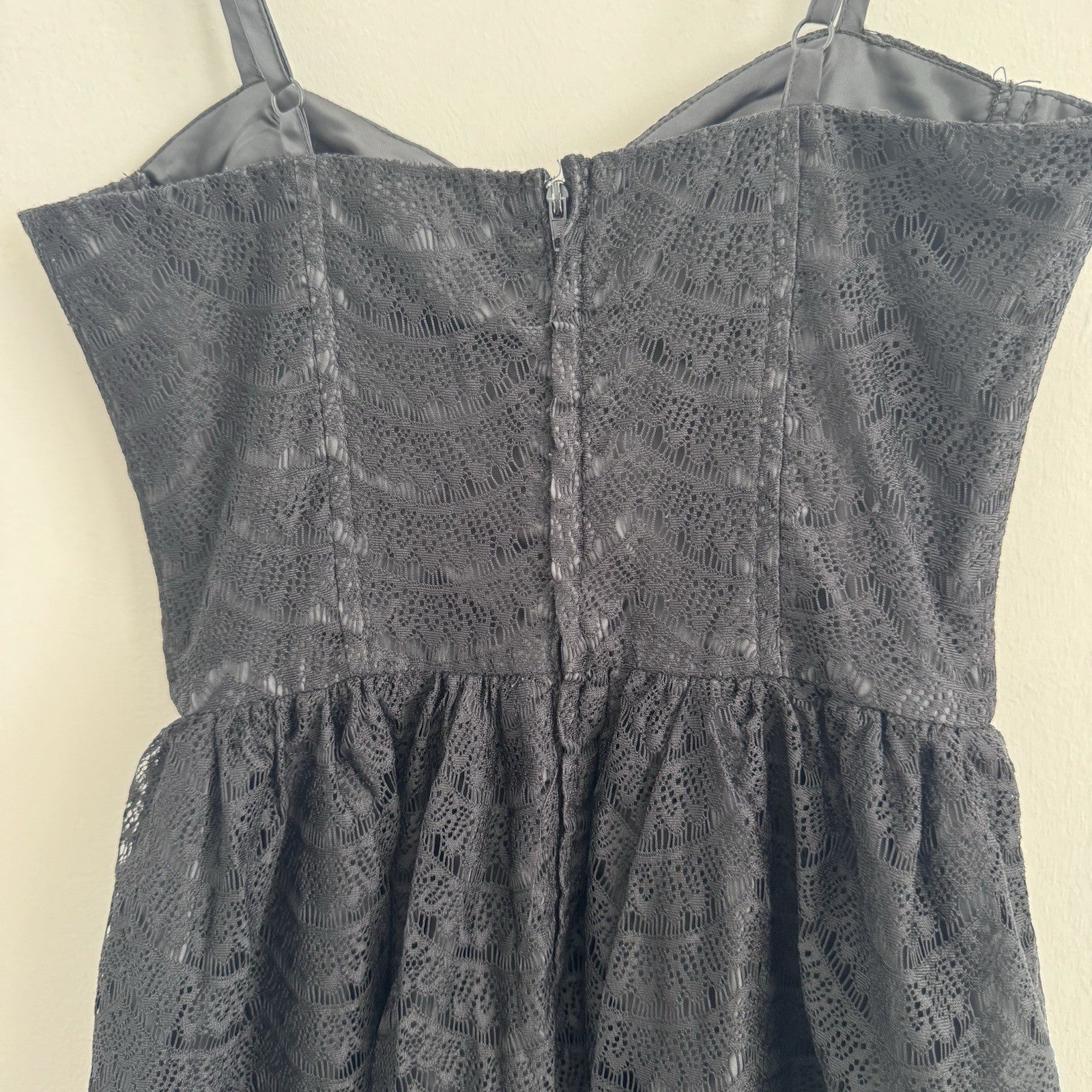 American Rag Company Black Lace Bustier Fit Flare Dress XS Mini
