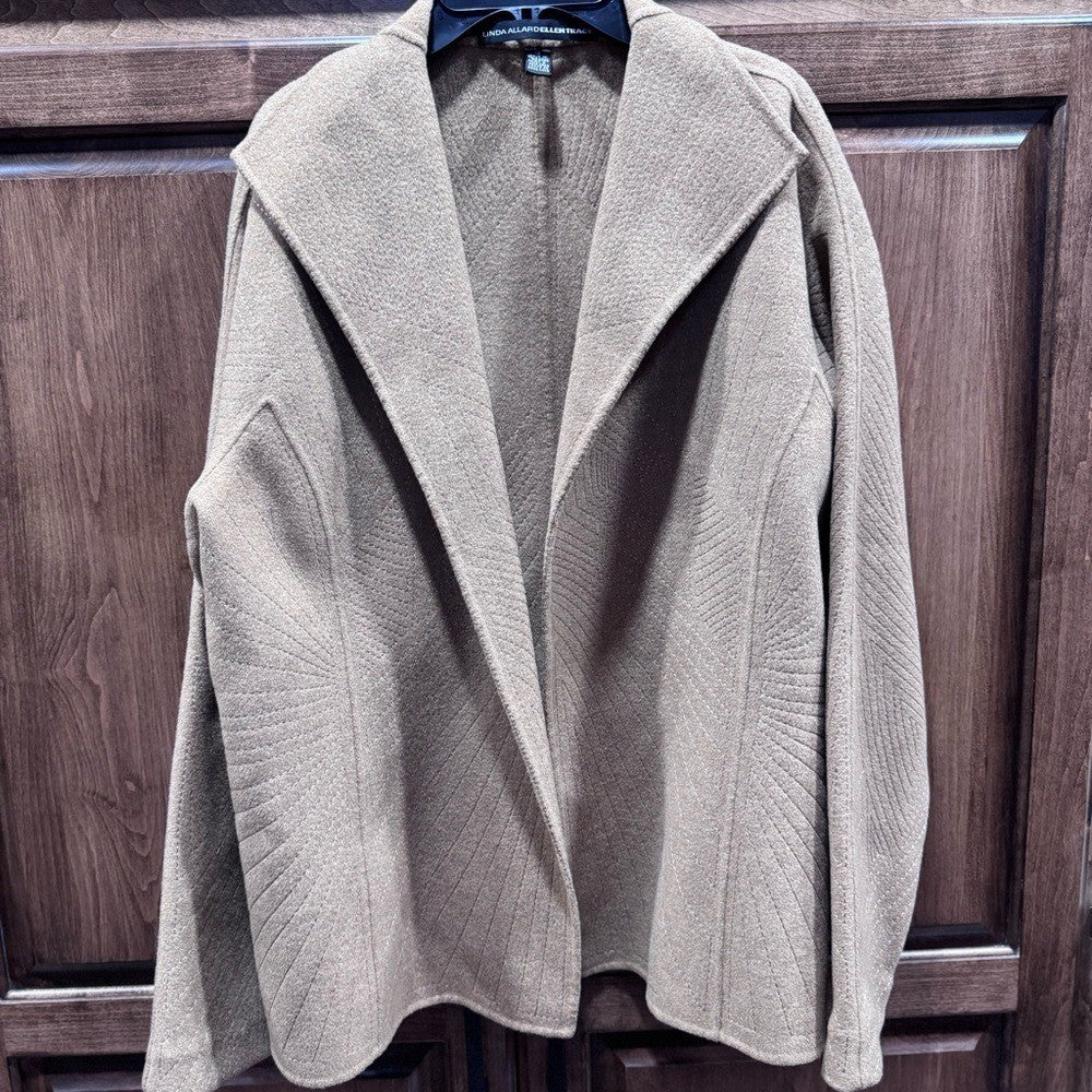 Cream Ellen Tracy Linda Allard wool coat. Size 16