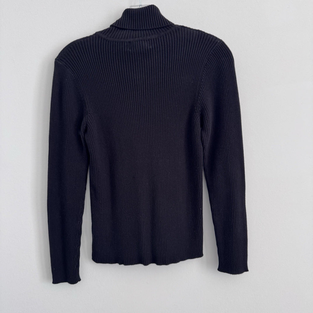 Lauren Ralph Lauren Pullover Turtleneck Cable Knit Sweater Women Sz PS Black