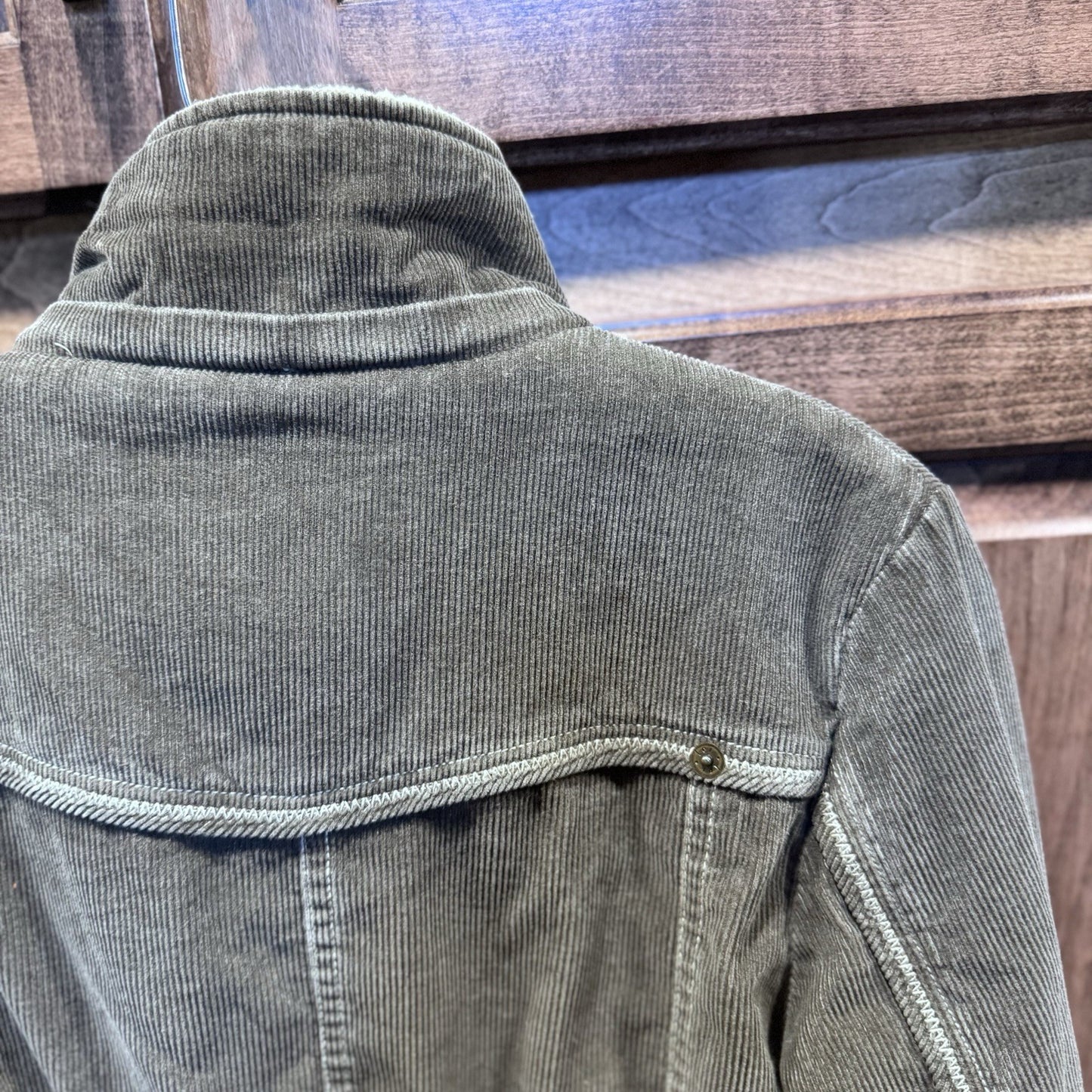 L.e.i. Sherpa Lined Corduroy Jacket Women’s M Brown Distressed Y2K Boho Grunge