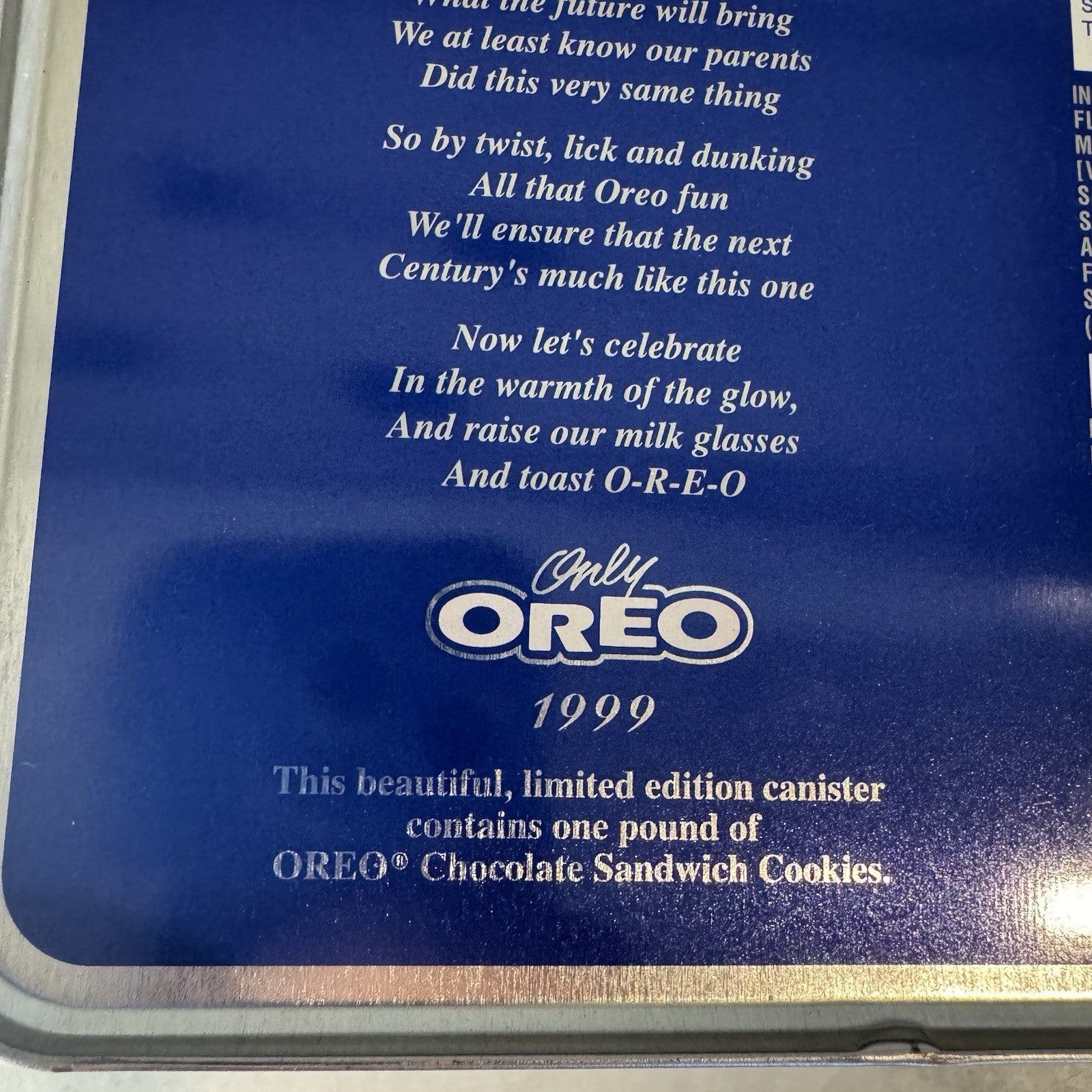 20th Century Oreo Sandwich Cookies Commemorative Tin - 1999