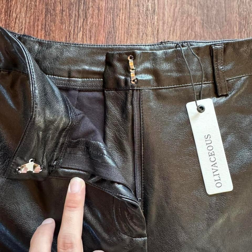 NWT Medium Black faux leather pants