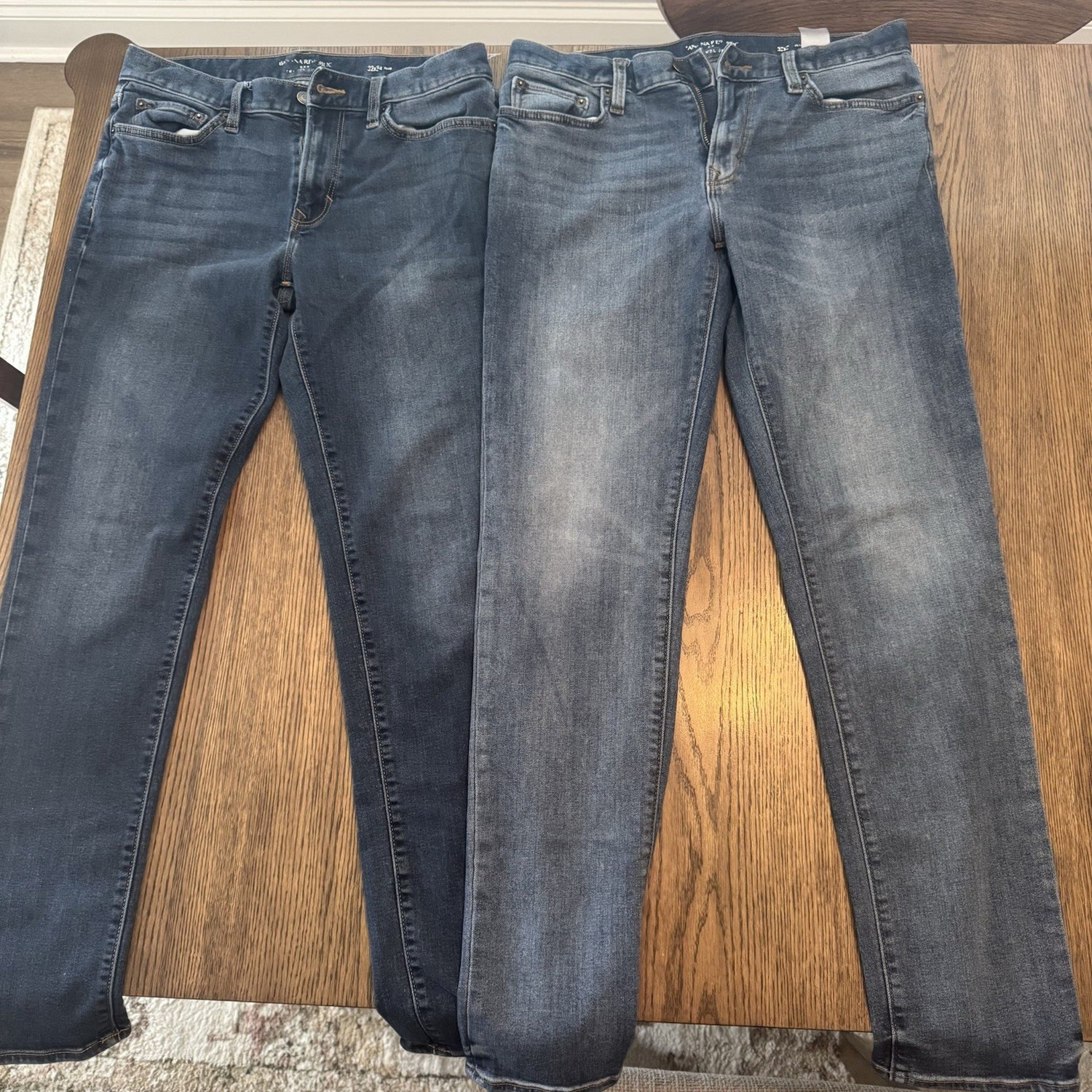 2 Banana Republic Traveler Slim Fit Blue Jeans Mens 32x34 Lyocell Cotton Blend