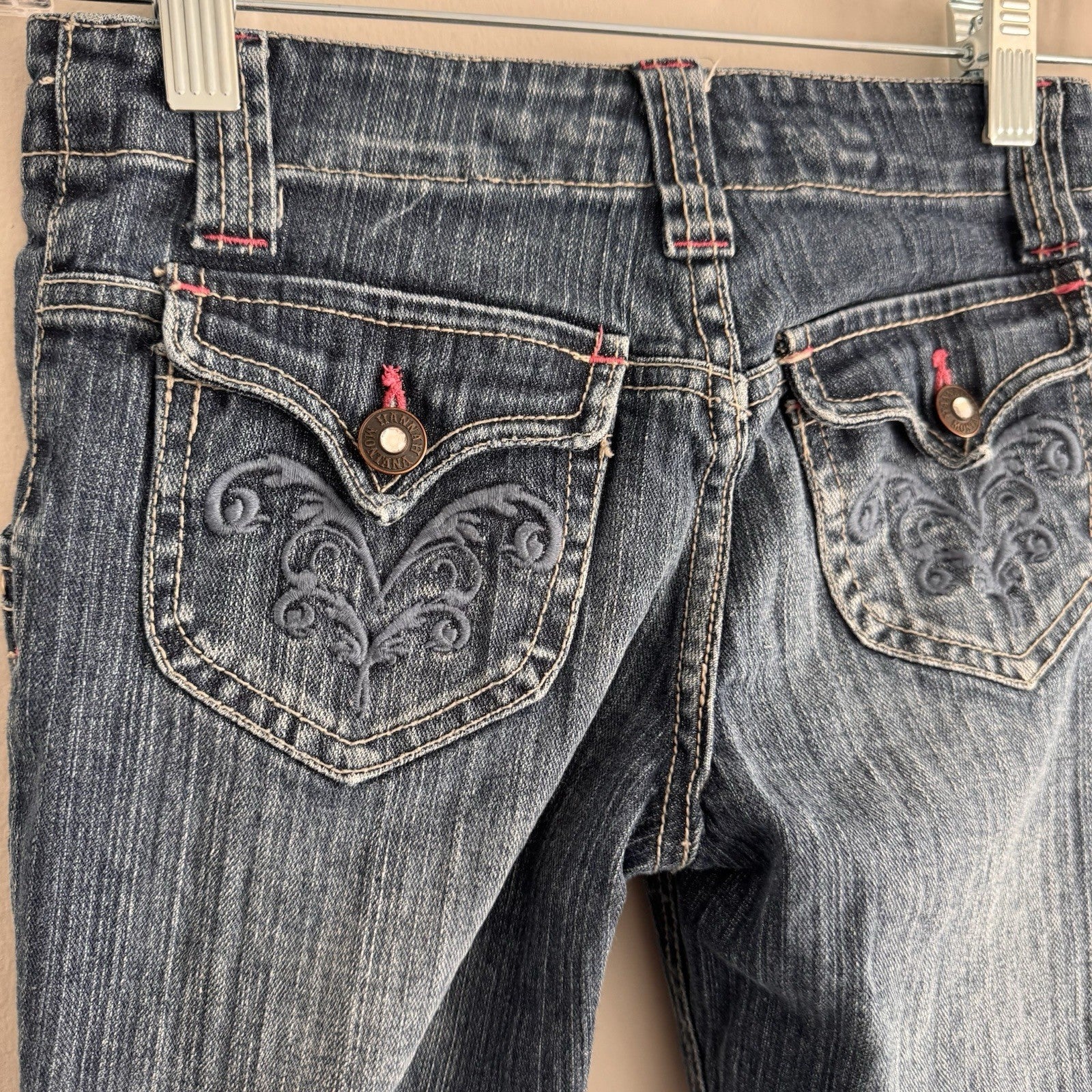 Vintage Disney Hannah Montana Girls Size 8 Jeans Embellished Embroidered Y2K