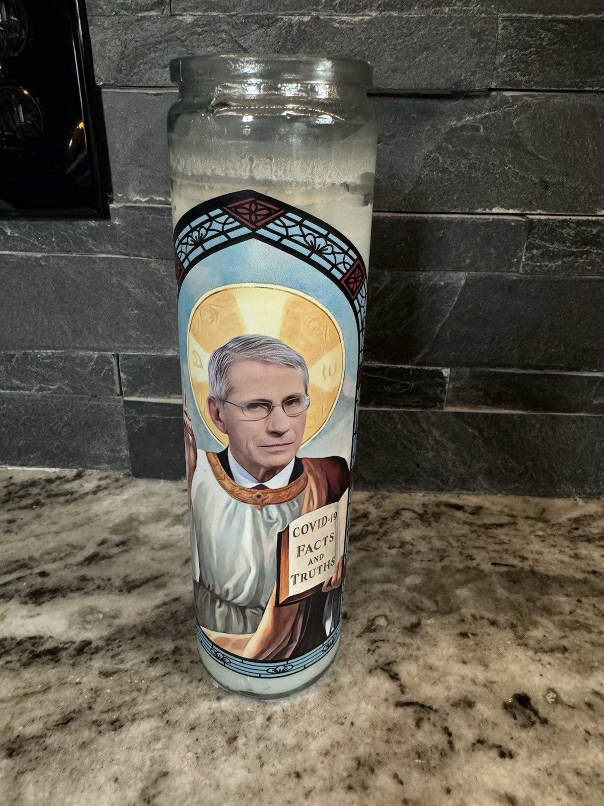 Dr. Fauci Parody COLLECTIBLE Covid Vaccine Candle 8"H