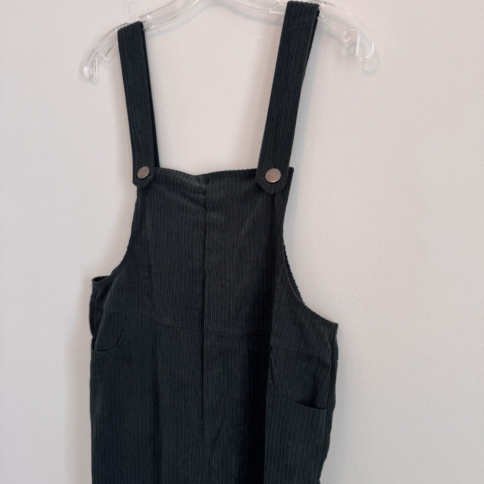 Pink Lily Hunter Green Corduroy Overalls Size Small Retro Boho Adjustable